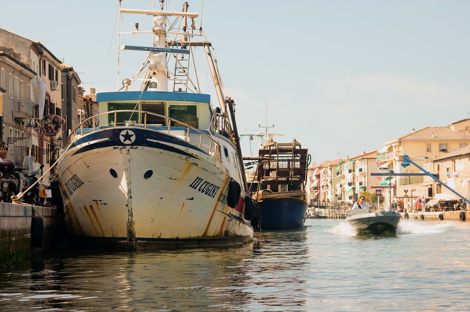 Venetië, varen, vissersboot
